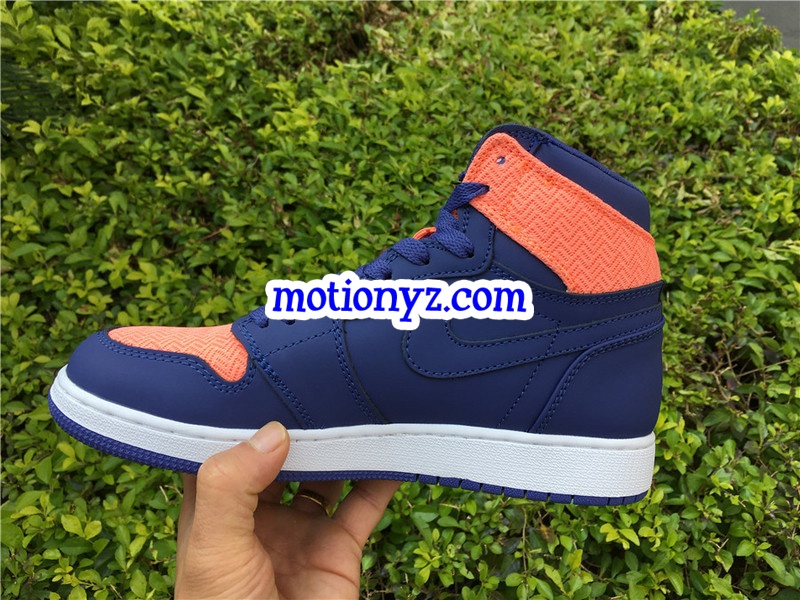 Authentic Air Jordan 1 High Retro GS Orange Blue